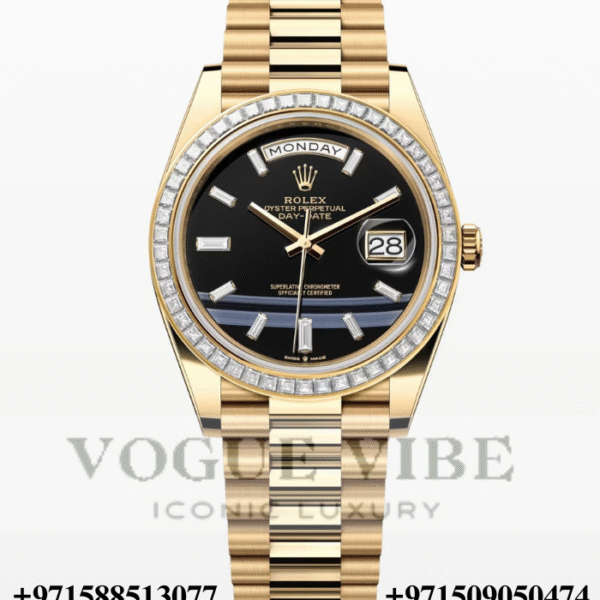 Rolex Day Date 40 , Oyster , Yellow Gold and Diamonds